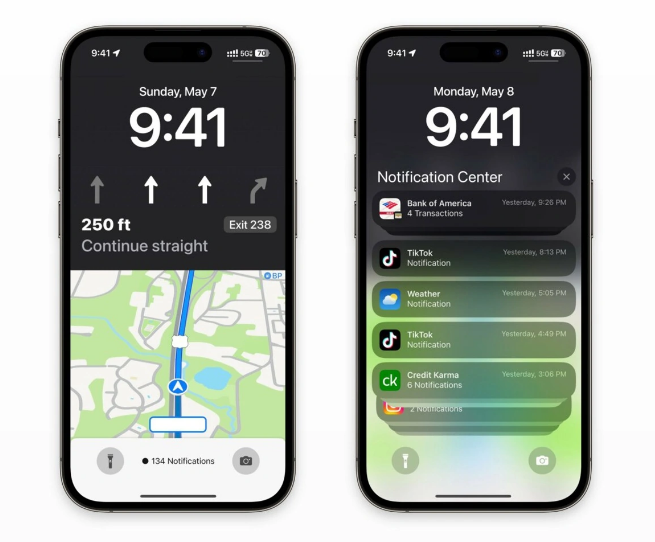 六安苹果维修服务分享iOS17锁屏地图导航半屏显示长什么样 